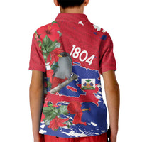 Haiti Independence Day Kid Polo Shirt 1804 Proud Ayiti Map Hispaniolan Trogon - Wonder Print Shop