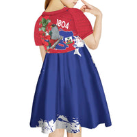 Haiti Independence Day Kid Short Sleeve Dress 1804 Proud Ayiti Map Hispaniolan Trogon - Wonder Print Shop