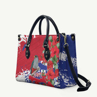 Haiti Independence Day Leather Bag 1804 Proud Ayiti Map Hispaniolan Trogon - Wonder Print Shop