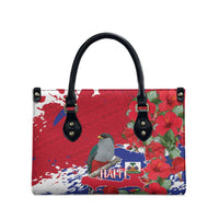 Haiti Independence Day Leather Bag 1804 Proud Ayiti Map Hispaniolan Trogon - Wonder Print Shop