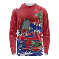 Haiti Independence Day Long Sleeve Shirt 1804 Proud Ayiti Map Hispaniolan Trogon - Wonder Print Shop