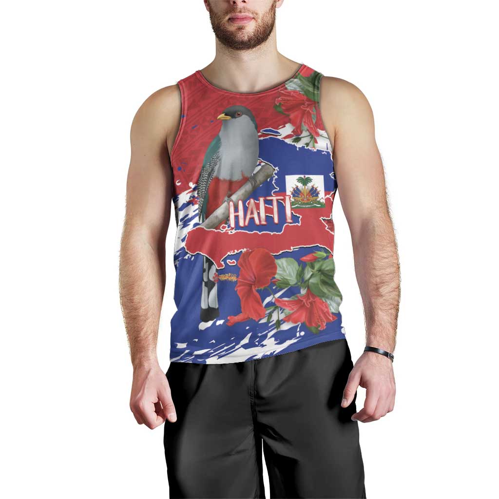 Haiti Independence Day Men Tank Top 1804 Proud Ayiti Map Hispaniolan Trogon - Wonder Print Shop
