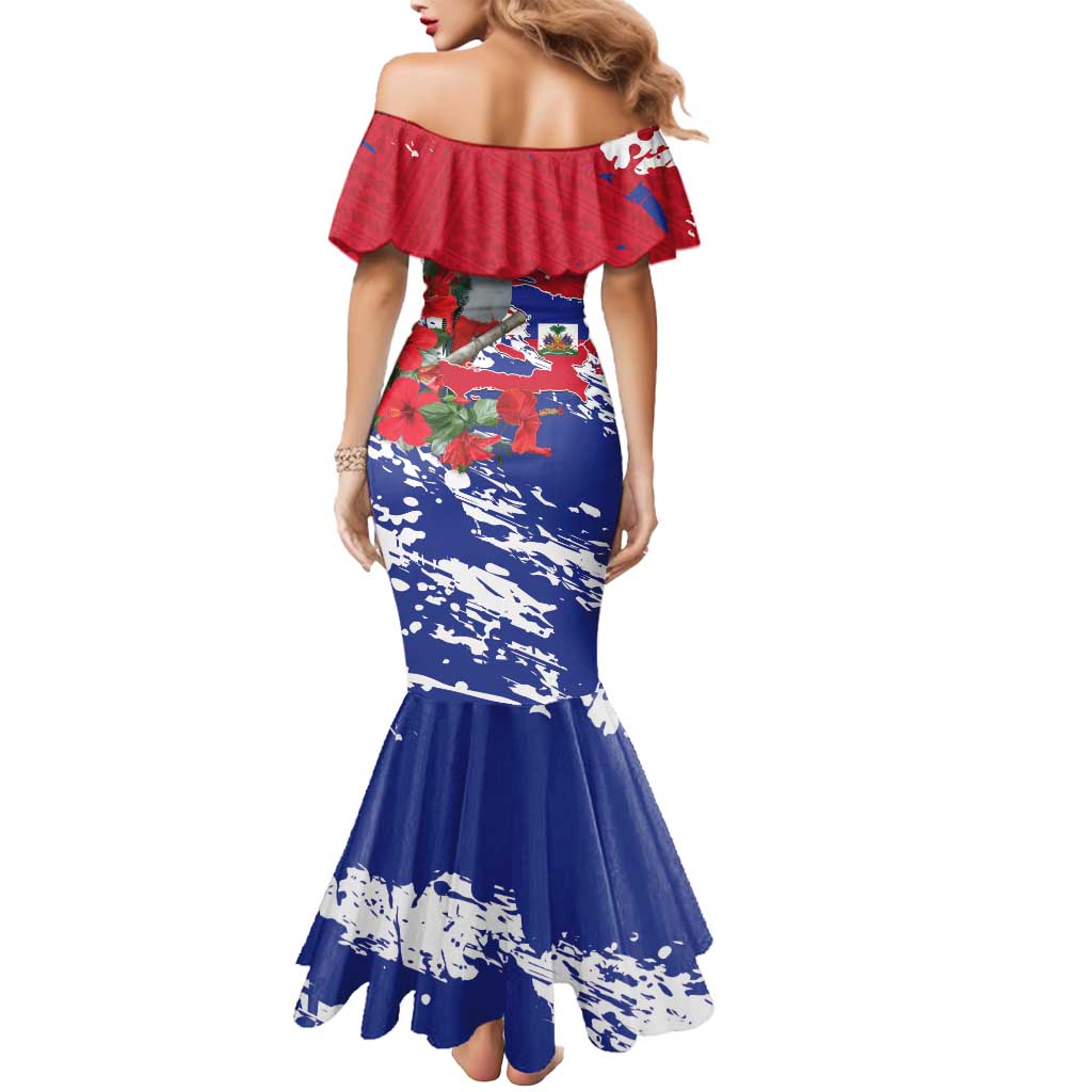 Haiti Independence Day Mermaid Dress 1804 Proud Ayiti Map Hispaniolan Trogon - Wonder Print Shop