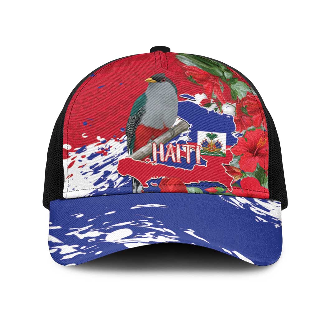 Haiti Independence Day Mesh Trucker Cap 1804 Proud Ayiti Map Hispaniolan Trogon - Wonder Print Shop