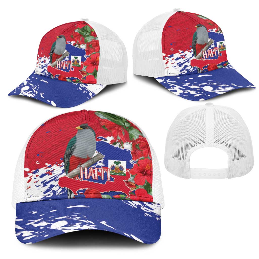 Haiti Independence Day Mesh Trucker Cap 1804 Proud Ayiti Map Hispaniolan Trogon - Wonder Print Shop