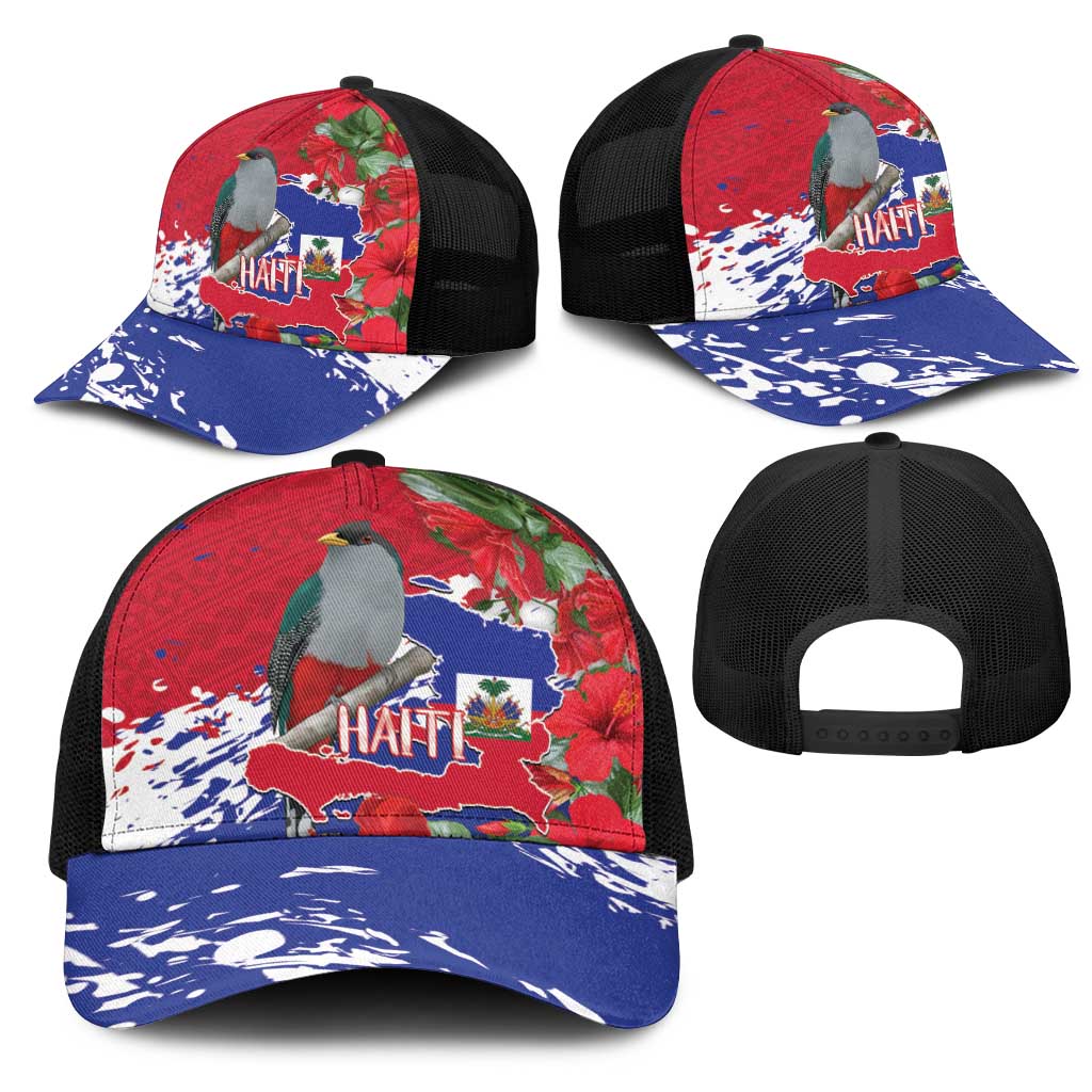 Haiti Independence Day Mesh Trucker Cap 1804 Proud Ayiti Map Hispaniolan Trogon - Wonder Print Shop