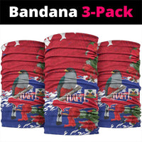 Haiti Independence Day Neck Gaiter 1804 Proud Ayiti Map Hispaniolan Trogon - Wonder Print Shop