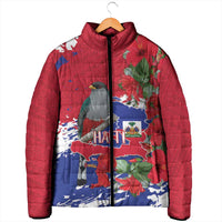 Haiti Independence Day Padded Jacket 1804 Proud Ayiti Map Hispaniolan Trogon - Wonder Print Shop