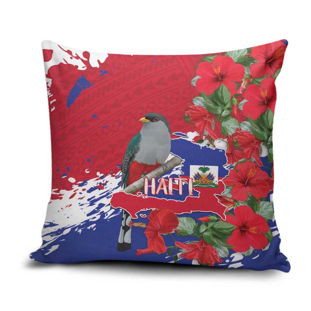 Haiti Independence Day Pillow Cover 1804 Proud Ayiti Map Hispaniolan Trogon - Wonder Print Shop
