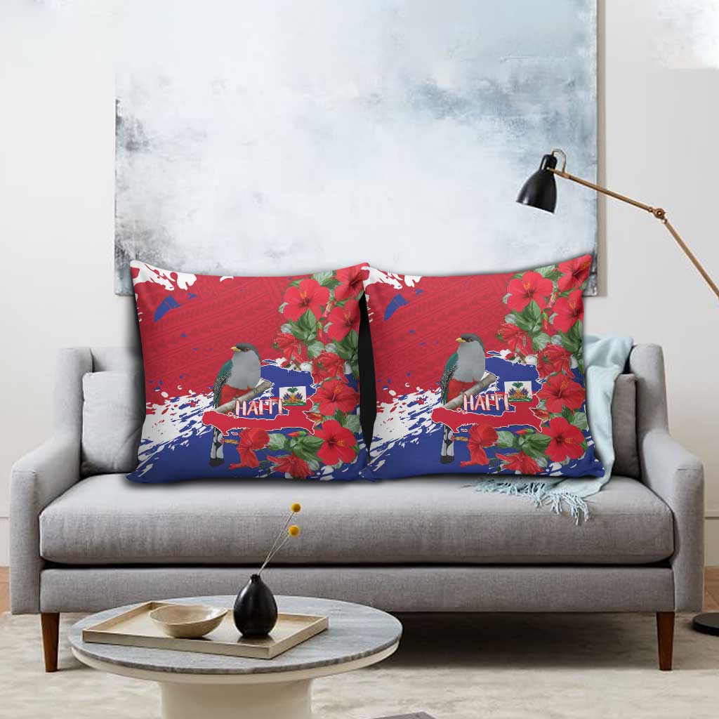 Haiti Independence Day Pillow Cover 1804 Proud Ayiti Map Hispaniolan Trogon - Wonder Print Shop