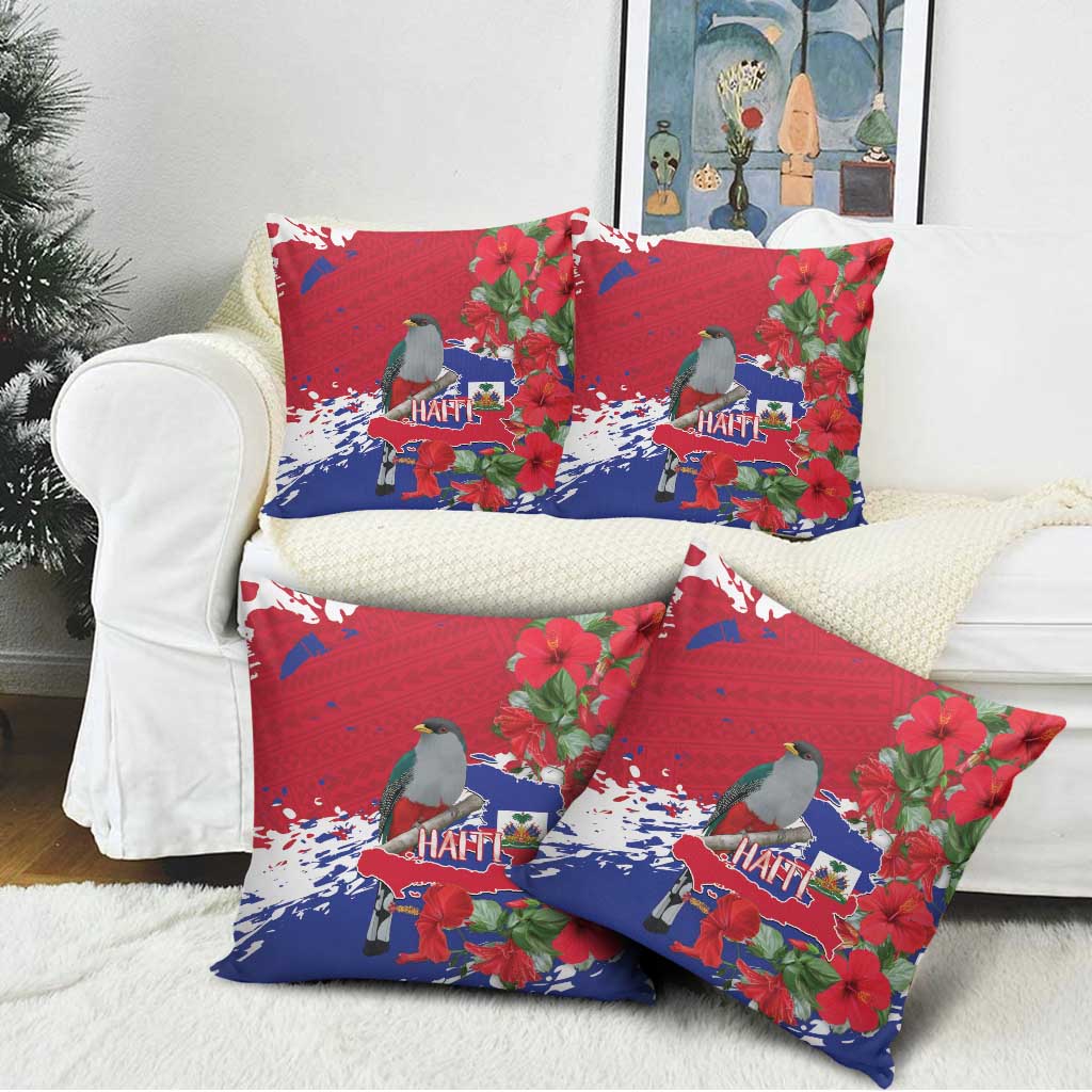 Haiti Independence Day Pillow Cover 1804 Proud Ayiti Map Hispaniolan Trogon - Wonder Print Shop