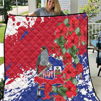 Haiti Independence Day Quilt 1804 Proud Ayiti Map Hispaniolan Trogon - Wonder Print Shop