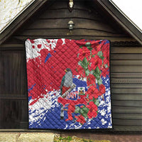 Haiti Independence Day Quilt 1804 Proud Ayiti Map Hispaniolan Trogon - Wonder Print Shop