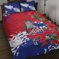 Haiti Independence Day Quilt Bed Set 1804 Proud Ayiti Map Hispaniolan Trogon - Wonder Print Shop