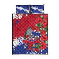 Haiti Independence Day Quilt Bed Set 1804 Proud Ayiti Map Hispaniolan Trogon - Wonder Print Shop