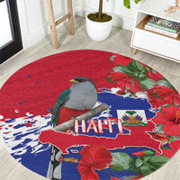 Haiti Independence Day Round Carpet 1804 Proud Ayiti Map Hispaniolan Trogon - Wonder Print Shop