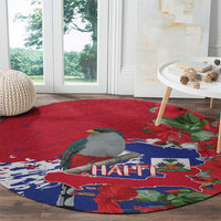Haiti Independence Day Round Carpet 1804 Proud Ayiti Map Hispaniolan Trogon - Wonder Print Shop