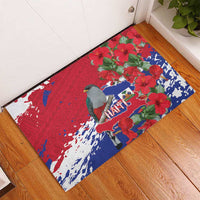 Haiti Independence Day Rubber Doormat 1804 Proud Ayiti Map Hispaniolan Trogon - Wonder Print Shop