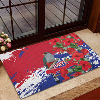 Haiti Independence Day Rubber Doormat 1804 Proud Ayiti Map Hispaniolan Trogon - Wonder Print Shop