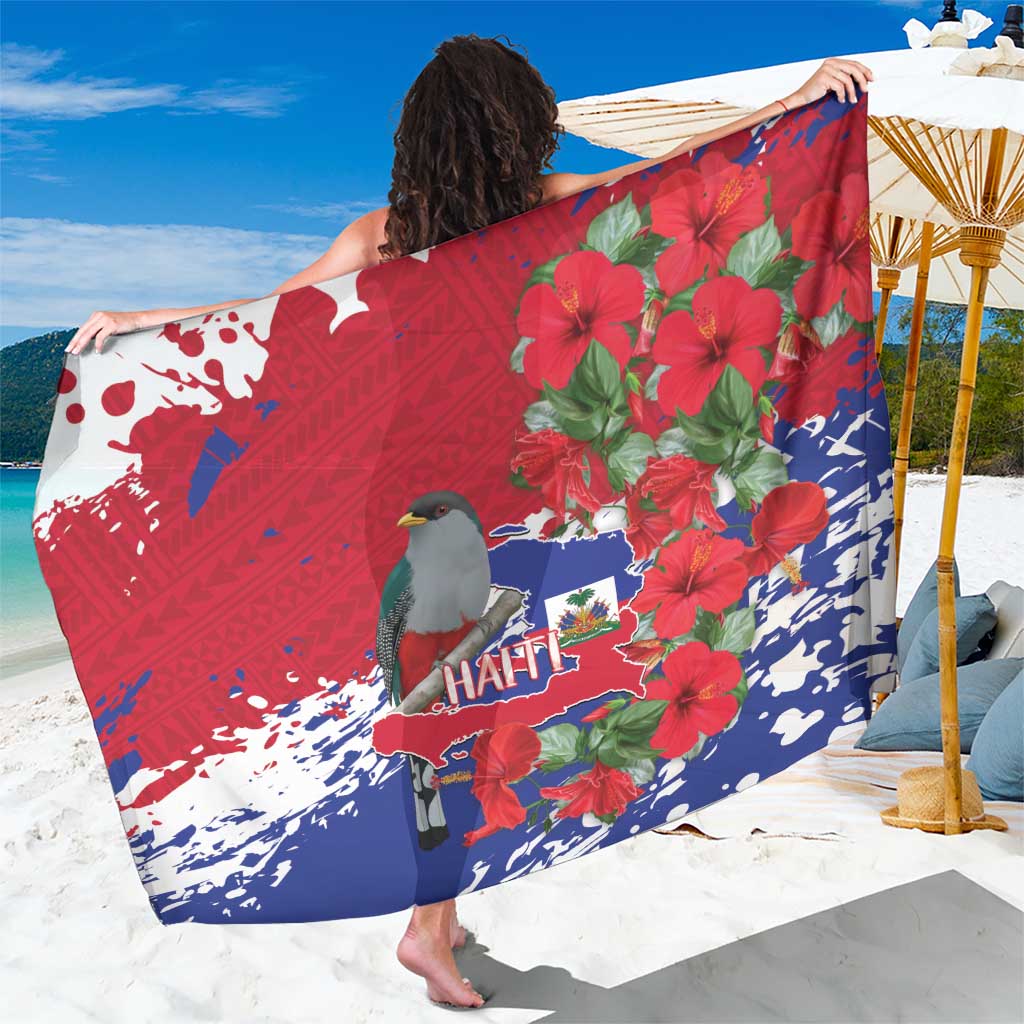 Haiti Independence Day Sarong 1804 Proud Ayiti Map Hispaniolan Trogon - Wonder Print Shop
