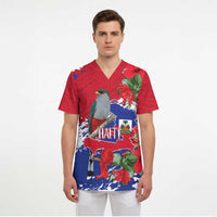Haiti Independence Day Scrub Top 1804 Proud Ayiti Map Hispaniolan Trogon - Wonder Print Shop