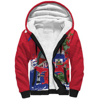 Haiti Independence Day Sherpa Hoodie 1804 Proud Ayiti Map Hispaniolan Trogon - Wonder Print Shop