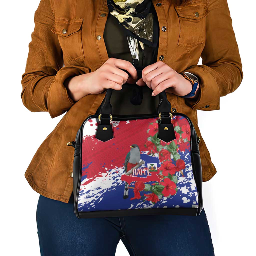 Haiti Independence Day Shoulder Handbag 1804 Proud Ayiti Map Hispaniolan Trogon - Wonder Print Shop