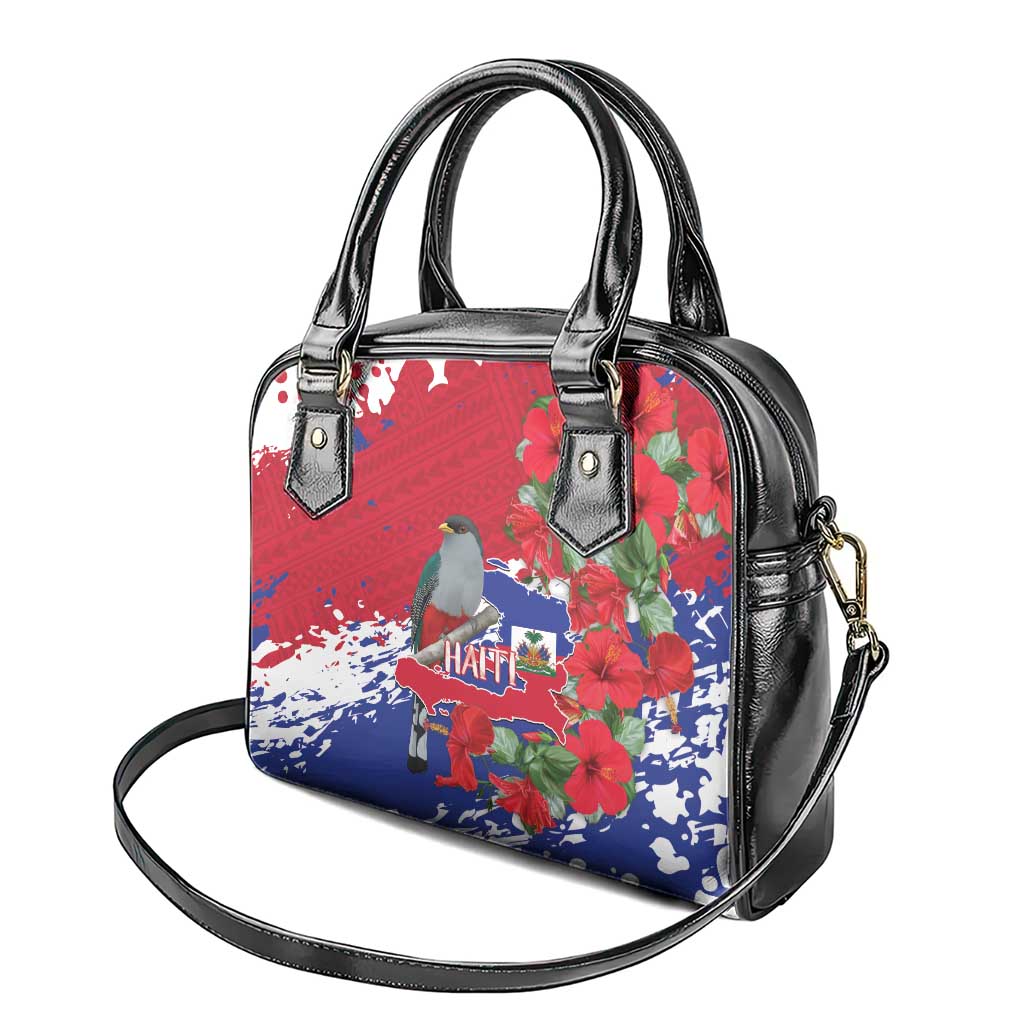 Haiti Independence Day Shoulder Handbag 1804 Proud Ayiti Map Hispaniolan Trogon - Wonder Print Shop