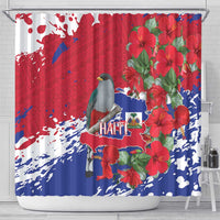 Haiti Independence Day Shower Curtain 1804 Proud Ayiti Map Hispaniolan Trogon - Wonder Print Shop