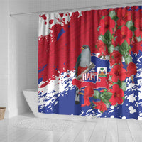 Haiti Independence Day Shower Curtain 1804 Proud Ayiti Map Hispaniolan Trogon - Wonder Print Shop