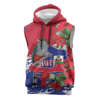 Haiti Independence Day Sleeveless Hoodie 1804 Proud Ayiti Map Hispaniolan Trogon - Wonder Print Shop