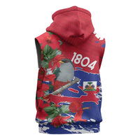 Haiti Independence Day Sleeveless Hoodie 1804 Proud Ayiti Map Hispaniolan Trogon - Wonder Print Shop