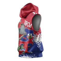 Haiti Independence Day Sleeveless Hoodie 1804 Proud Ayiti Map Hispaniolan Trogon - Wonder Print Shop