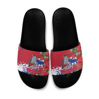 Haiti Independence Day Slide Sandals 1804 Proud Ayiti Map Hispaniolan Trogon - Wonder Print Shop