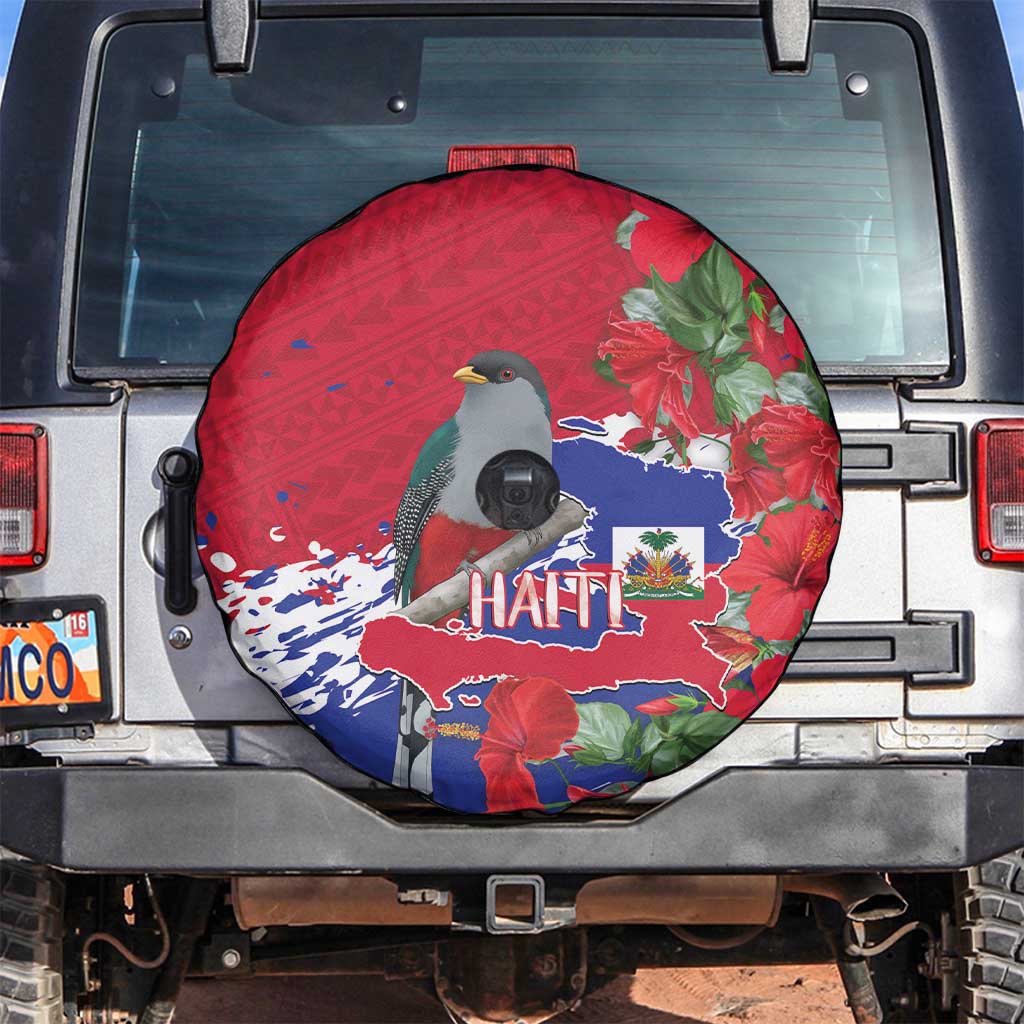 Haiti Independence Day Spare Tire Cover 1804 Proud Ayiti Map Hispaniolan Trogon - Wonder Print Shop