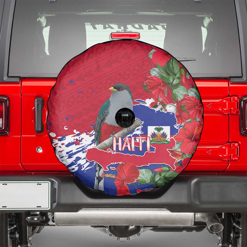Haiti Independence Day Spare Tire Cover 1804 Proud Ayiti Map Hispaniolan Trogon - Wonder Print Shop