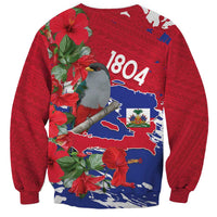 Haiti Independence Day Sweatshirt 1804 Proud Ayiti Map Hispaniolan Trogon - Wonder Print Shop