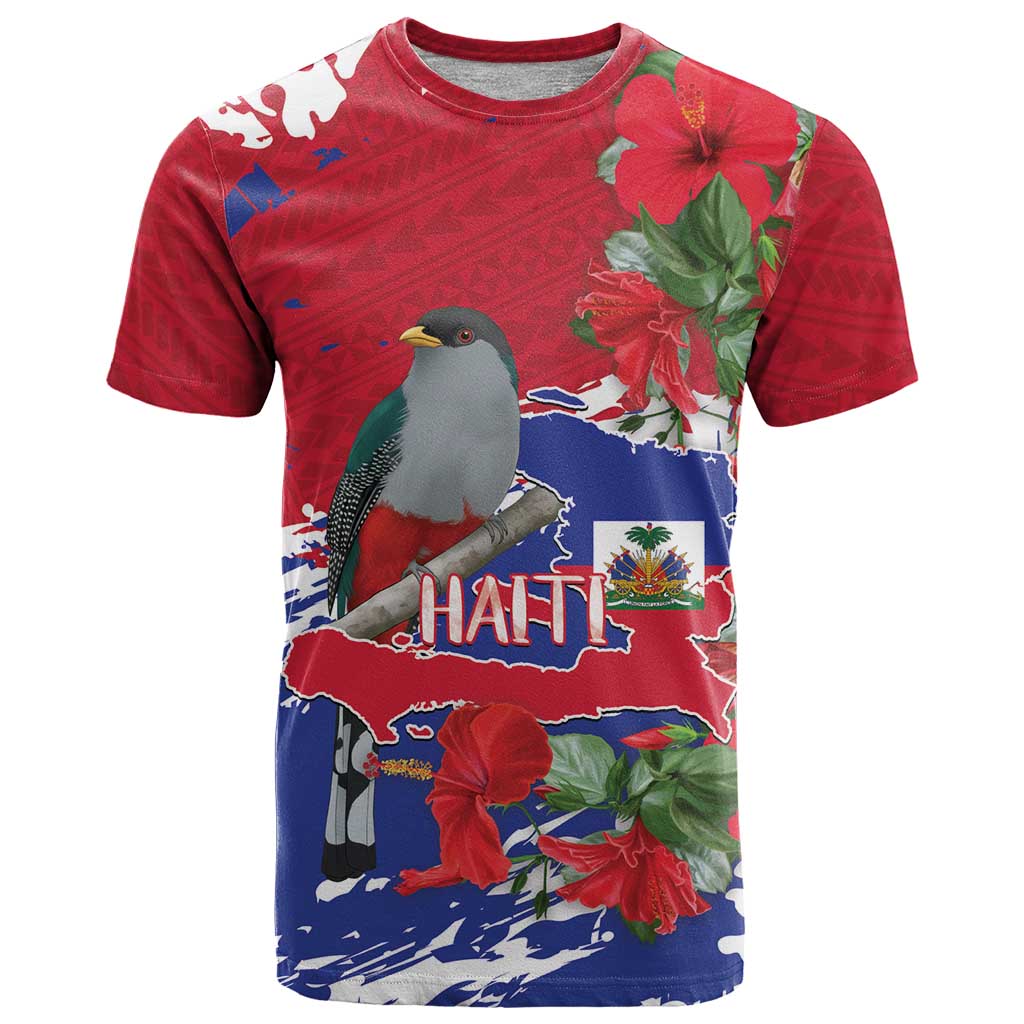 Haiti Independence Day T Shirt 1804 Proud Ayiti Map Hispaniolan Trogon - Wonder Print Shop