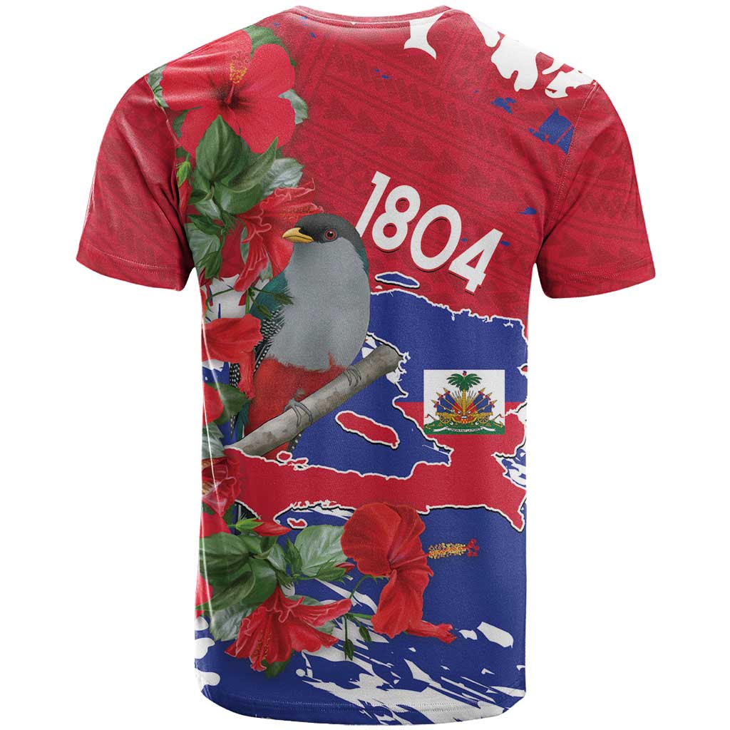 Haiti Independence Day T Shirt 1804 Proud Ayiti Map Hispaniolan Trogon - Wonder Print Shop