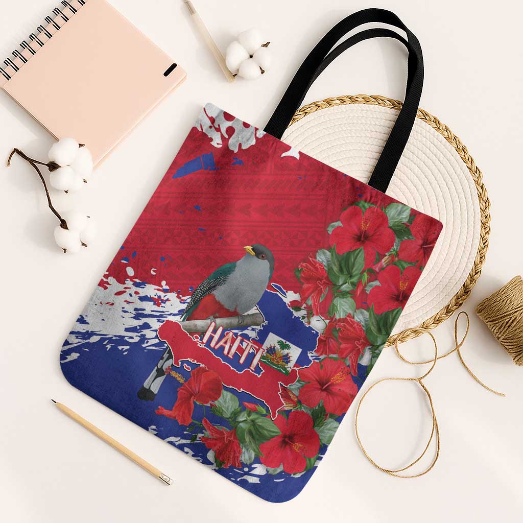 Haiti Independence Day Tote Bag 1804 Proud Ayiti Map Hispaniolan Trogon - Wonder Print Shop