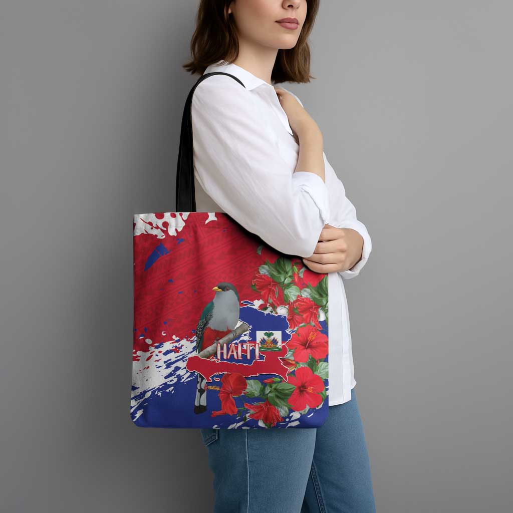 Haiti Independence Day Tote Bag 1804 Proud Ayiti Map Hispaniolan Trogon - Wonder Print Shop