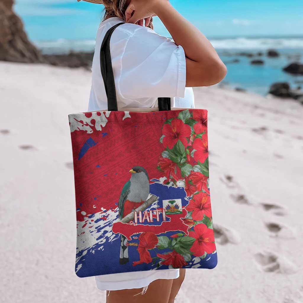 Haiti Independence Day Tote Bag 1804 Proud Ayiti Map Hispaniolan Trogon - Wonder Print Shop