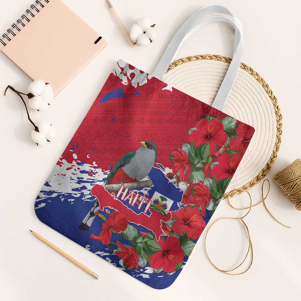 Haiti Independence Day Tote Bag 1804 Proud Ayiti Map Hispaniolan Trogon - Wonder Print Shop