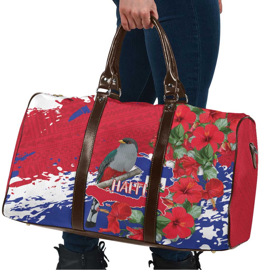 Haiti Independence Day Travel Bag 1804 Proud Ayiti Map Hispaniolan Trogon - Wonder Print Shop