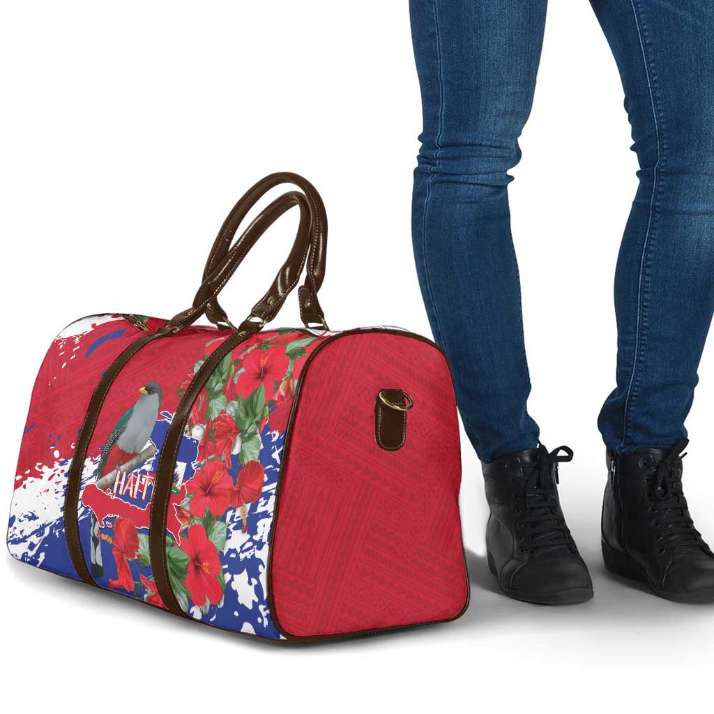 Haiti Independence Day Travel Bag 1804 Proud Ayiti Map Hispaniolan Trogon - Wonder Print Shop