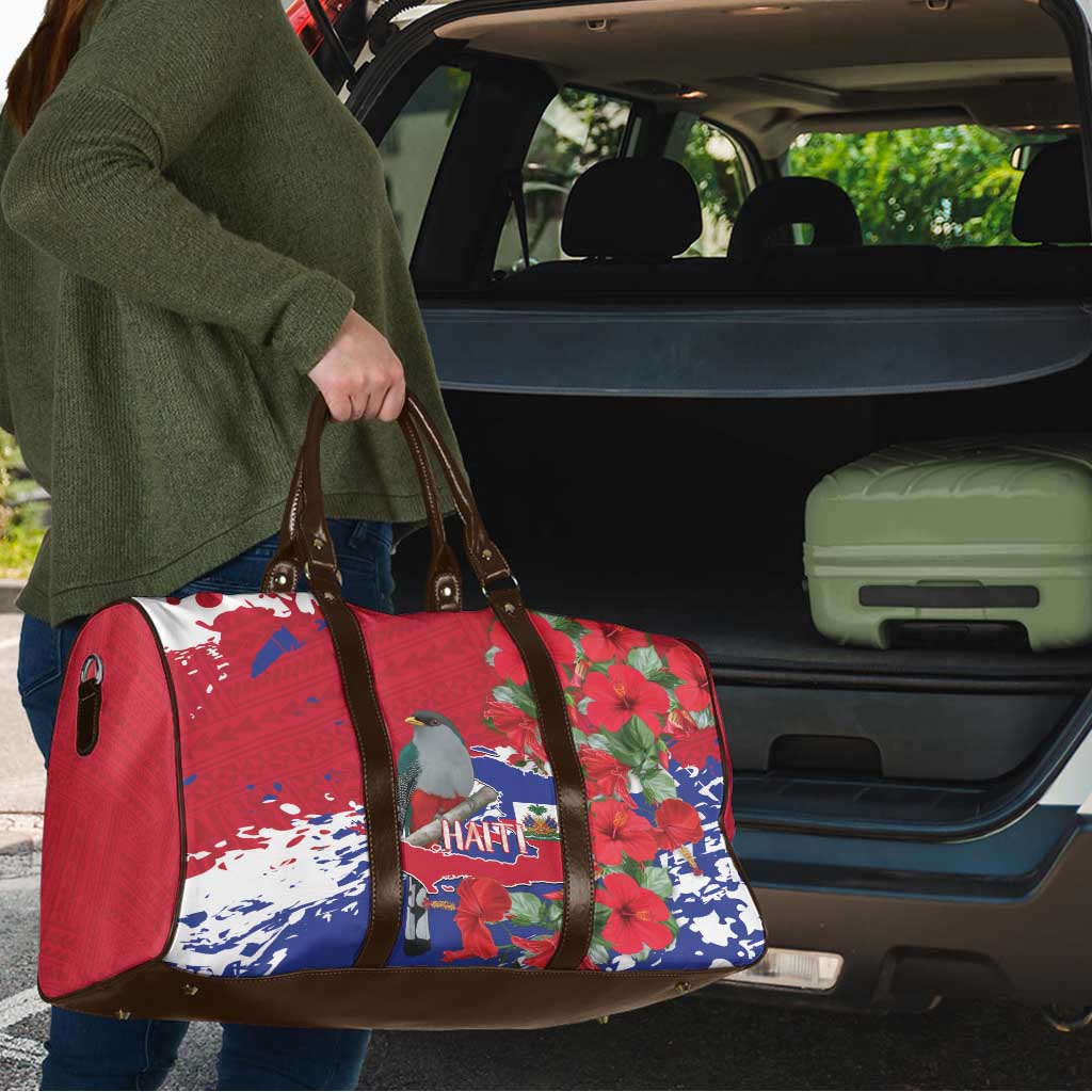 Haiti Independence Day Travel Bag 1804 Proud Ayiti Map Hispaniolan Trogon - Wonder Print Shop