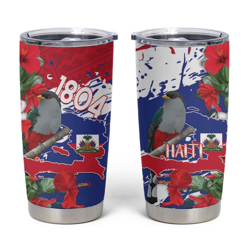Haiti Independence Day Tumbler Cup 1804 Proud Ayiti Map Hispaniolan Trogon - Wonder Print Shop