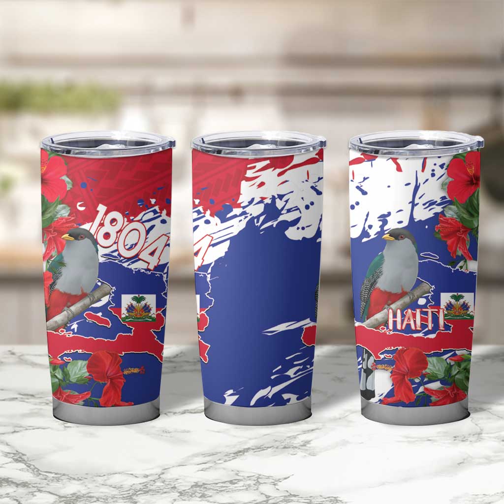 Haiti Independence Day Tumbler Cup 1804 Proud Ayiti Map Hispaniolan Trogon - Wonder Print Shop