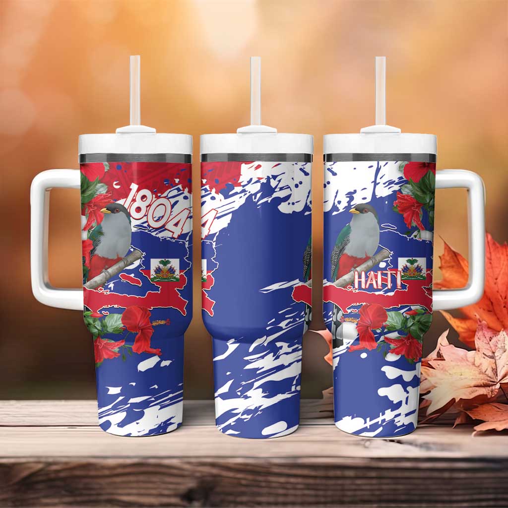 Haiti Independence Day Tumbler With Handle 1804 Proud Ayiti Map Hispaniolan Trogon - Wonder Print Shop