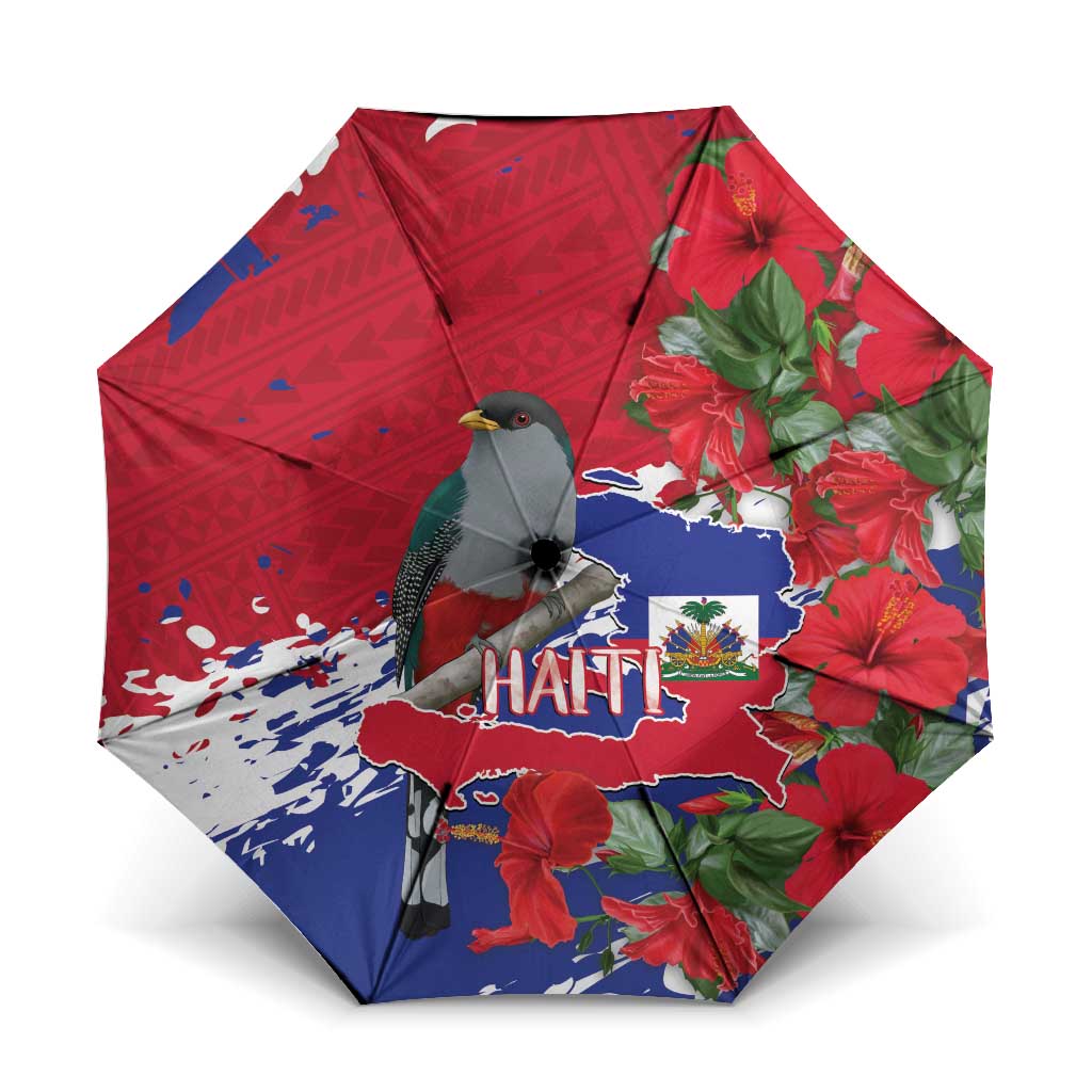 Haiti Independence Day Umbrella 1804 Proud Ayiti Map Hispaniolan Trogon - Wonder Print Shop